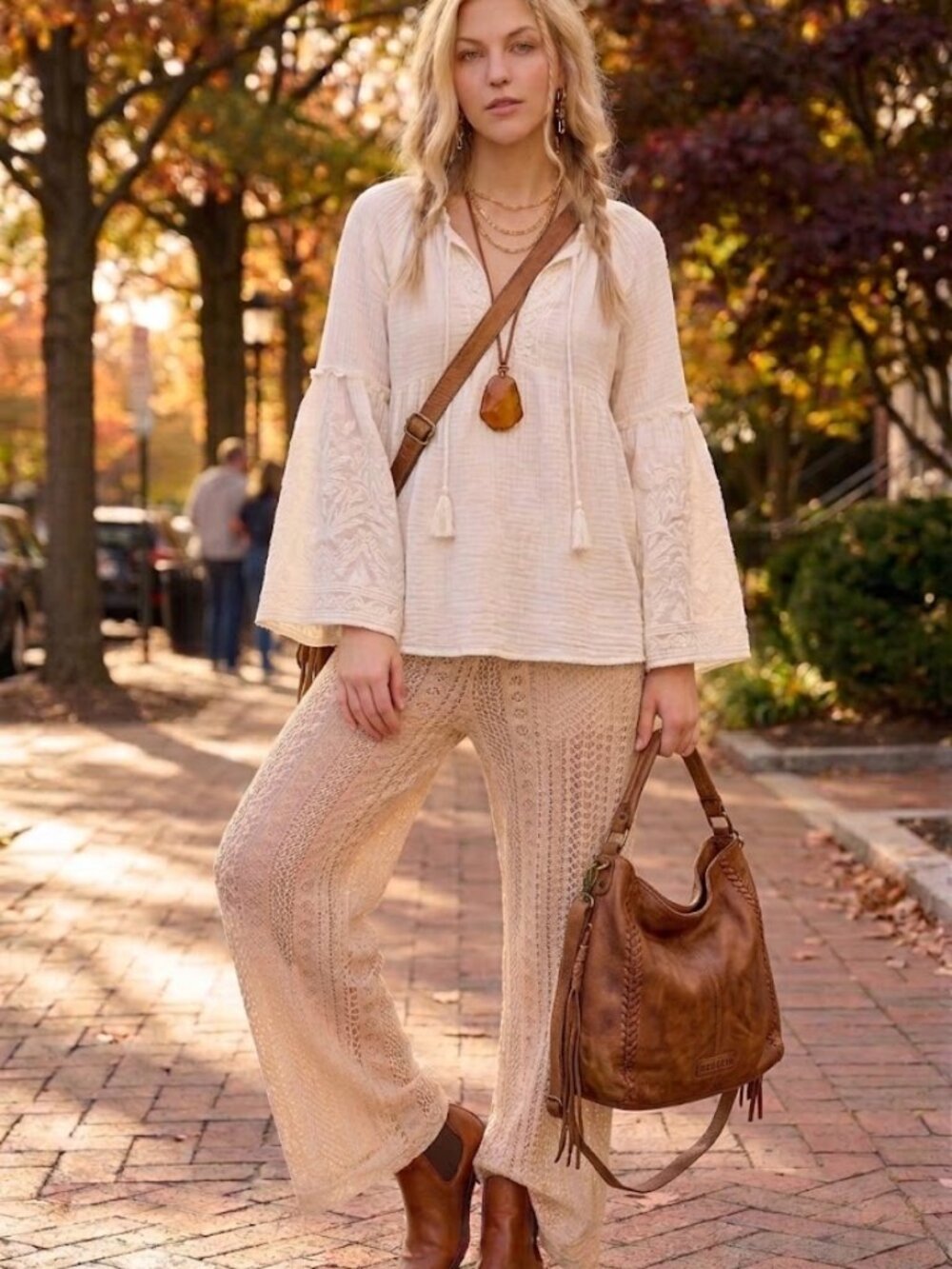 FALL BOHO LACE COOL PANTS WITH LINED SHORTS